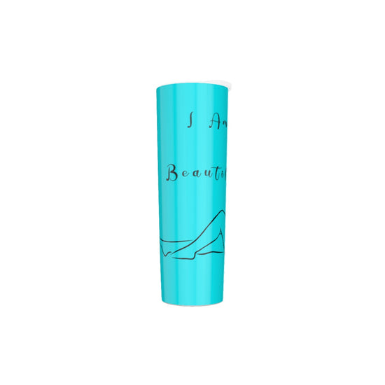 Gabby "I Am Beautiful" Skinny Tumbler Stainless Steel with Lids 30OZ
